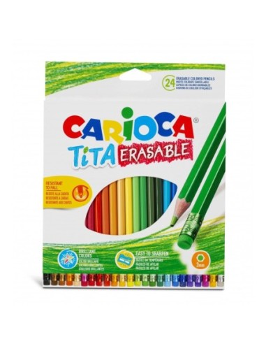 Crayons de couleur Tita Effaçable 24 pièces