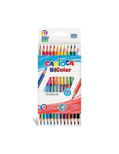 Crayons BiColor Triangulaire 12 pièces