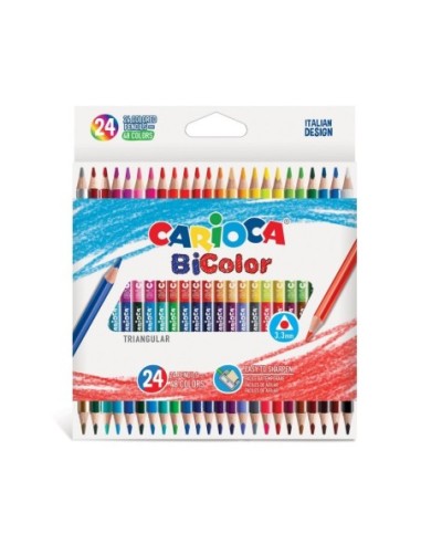 Crayon BiColor Triangulaire 24 pièces