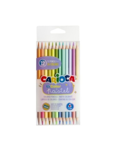 Crayons de couleur Pastel Bicolor 12 pièces