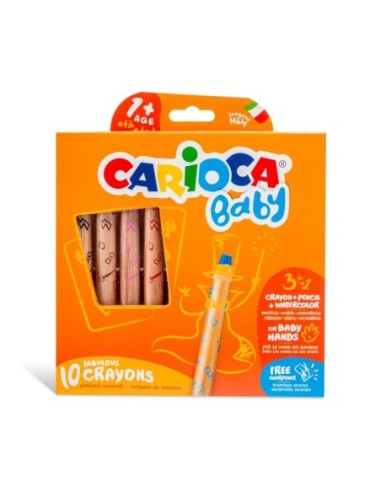 Crayons 3 en 1 + Taille-Crayon BABY - 10 Pces