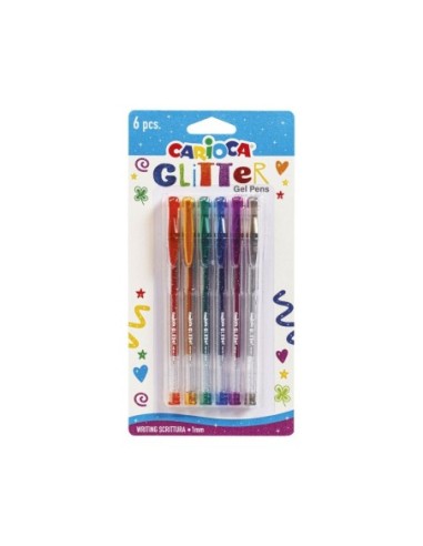 Stylos Gel Glitter blister 6 pièces